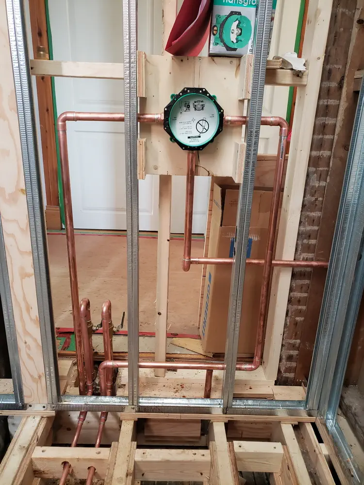 Plumbing shower valve rough-in
