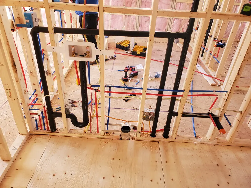 Plumbing rough-in wood framing