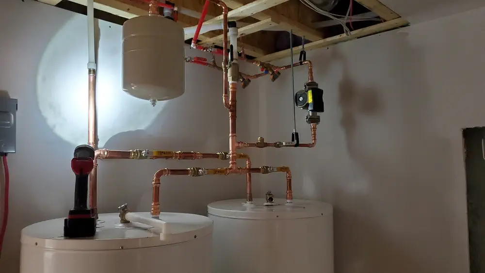 Water heater piping system